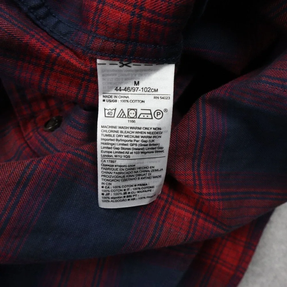 Banana Republic Shirt Mens Medium Slim Fit Luxe Flannel Button Plaid Long Sleeve